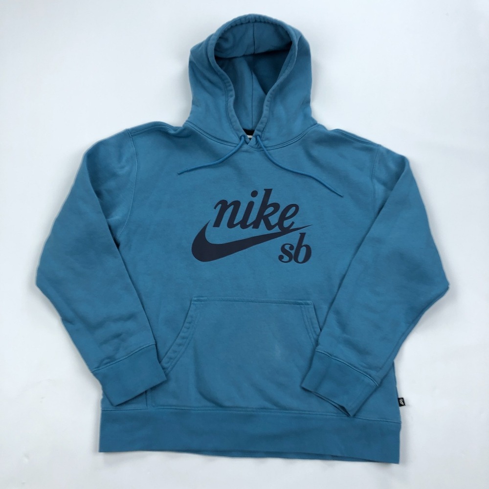 Nike SB Hoodie Men Medium NSW Fleece Sportswear Sweatshirt Blue